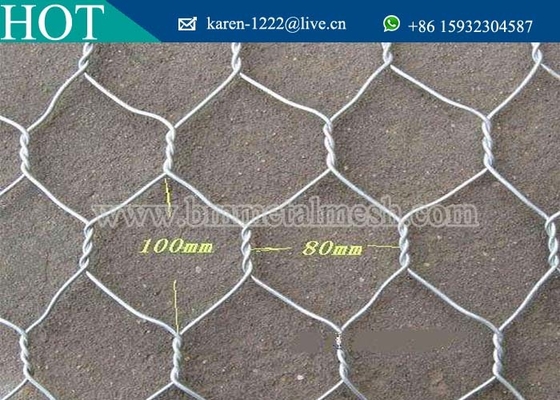 Galvanized Wire Gabion Basket Retaining Wall 80x100mm