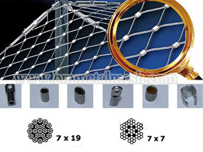 Decoration 304 Stainless Steel Knotted Mesh Rope Woven Wire Mesh For Zoo Animal Enclosure