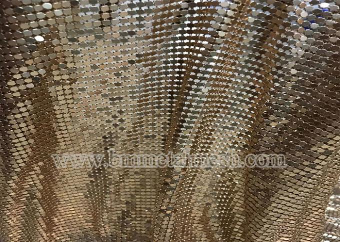 metal metálico Mesh Fabric de la lentejuela del color de oro de 3m m